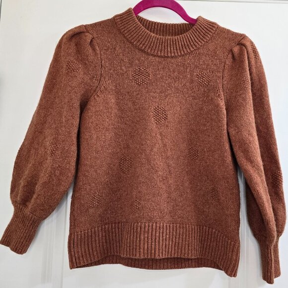 Madewell Dotted Eaton Puff-Sleeve Pullover Sweater in Cotton-Merino - Picture 3 of 8